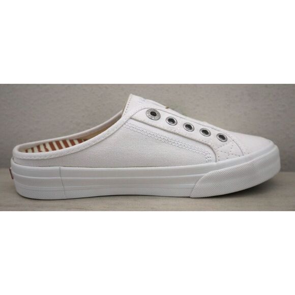 Taos 13666 Women's Sz 6M White Ez Soul Canvas Slip-On Lace-Less Mule Shoes - Picture 8 of 11